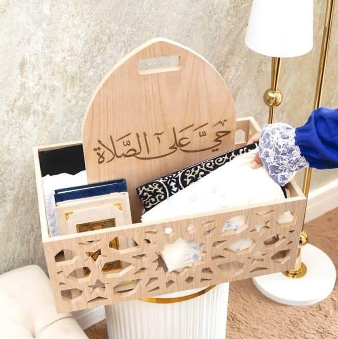 صندوق صلاة أنيق لحفظ وترتيب مستلزمات العبادة