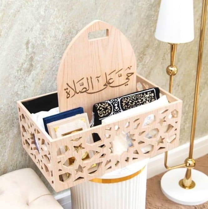 صندوق صلاة أنيق لحفظ وترتيب مستلزمات العبادة