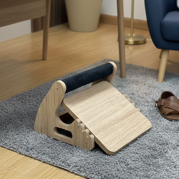 🪵 مسند القدمين الخشبي قابل للتعديل 👣