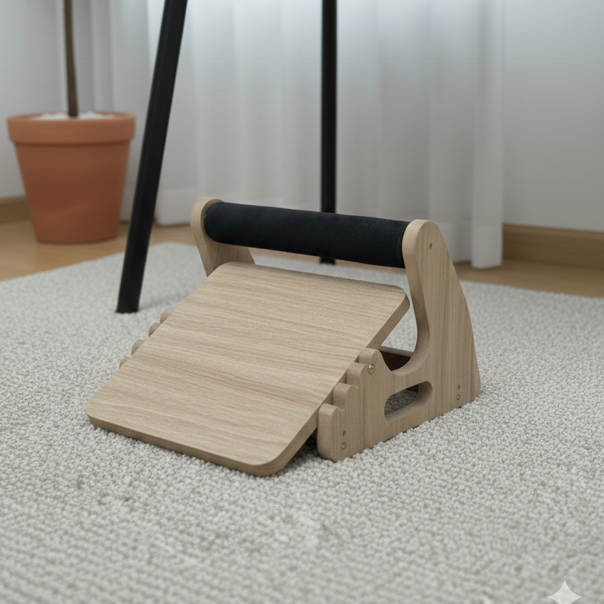 🪵 مسند القدمين الخشبي قابل للتعديل 👣